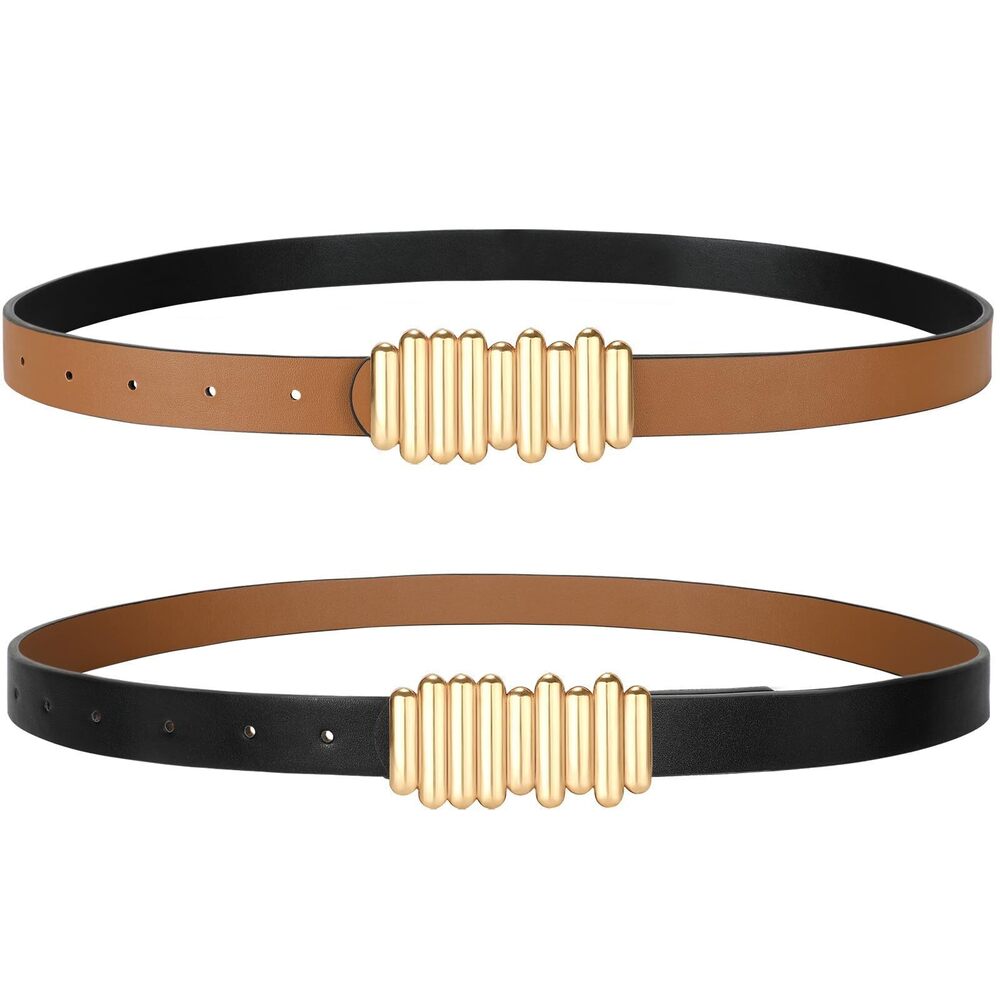 3921 Skinny Reversible Belts For Women, Two-in-one Women Thin Belt